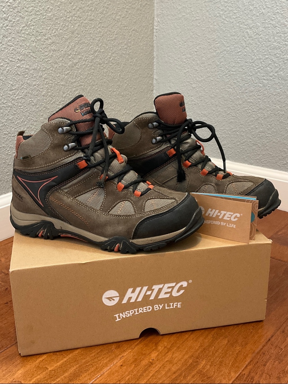 Hi-Tec Brown and Orange Trail Hiking Boots